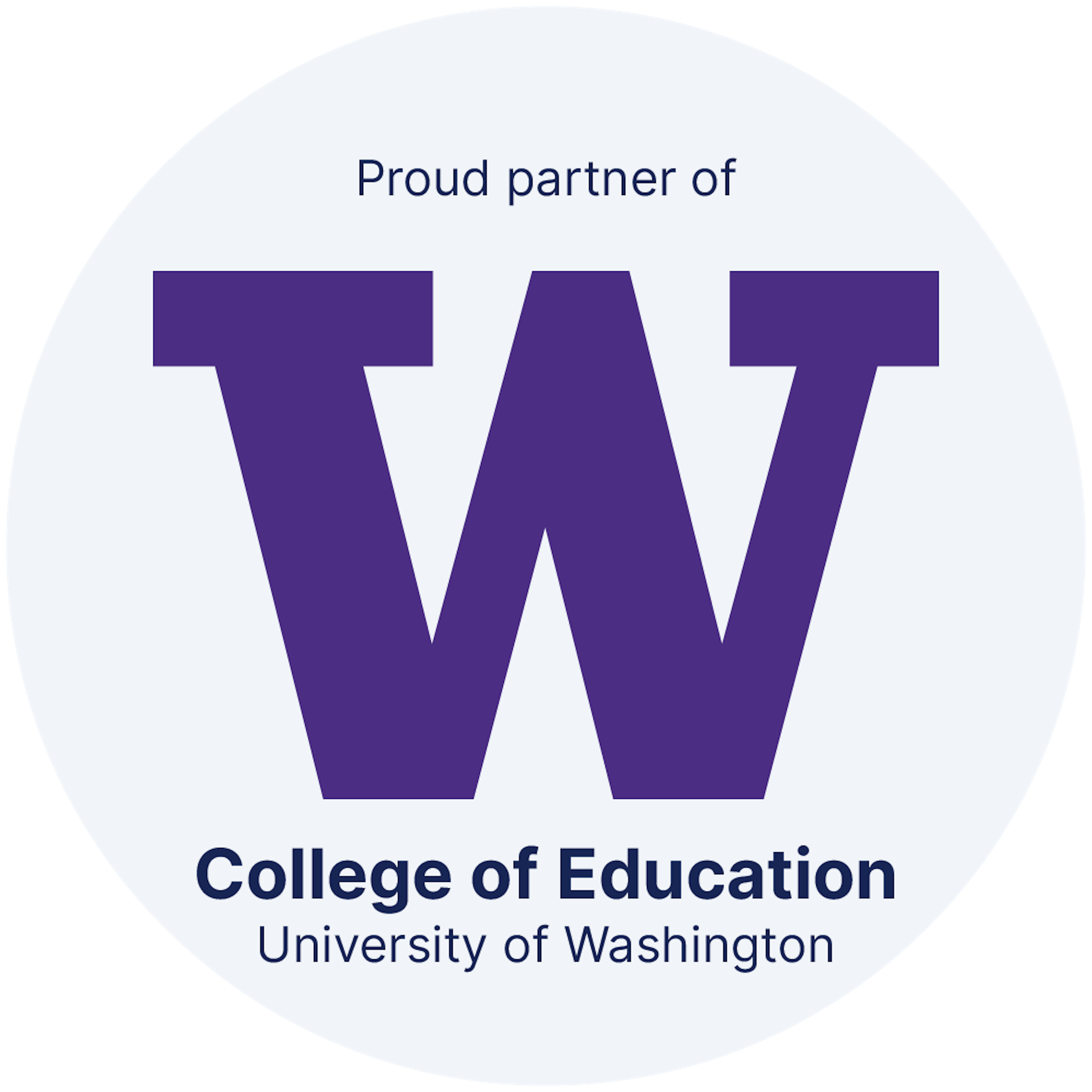 A logo for the University of Washington College of Education